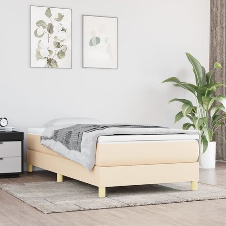 Boxspring bed 80x200 cm stof cr&egrave;mekleurig 1