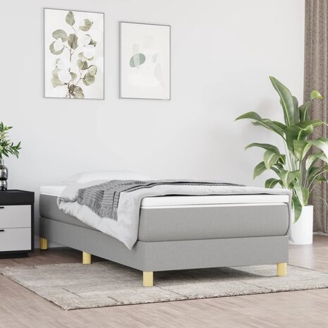 Boxspring bed 90x190 cm stof lichtgrijs 1