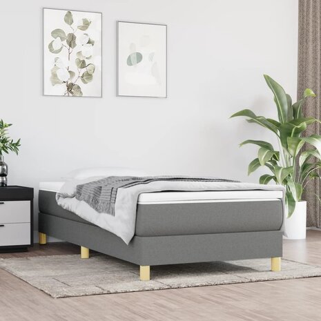 Boxspring bed 90x190 cm stof donkergrijs 1