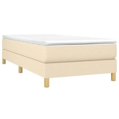 Boxspring bed 90x190 cm stof cr&egrave;mekleurig 3