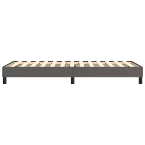Boxspring bed kunstleer grijs 80x200 cm 6