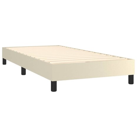 Boxspring bed kunstleer cr&egrave;mekleurig 90x190 cm 4
