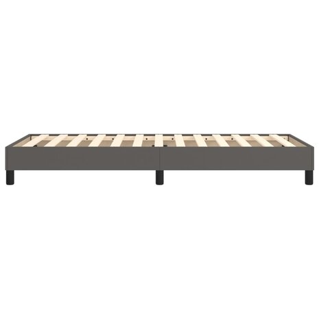 Boxspring bed kunstleer grijs 90x190 cm 6