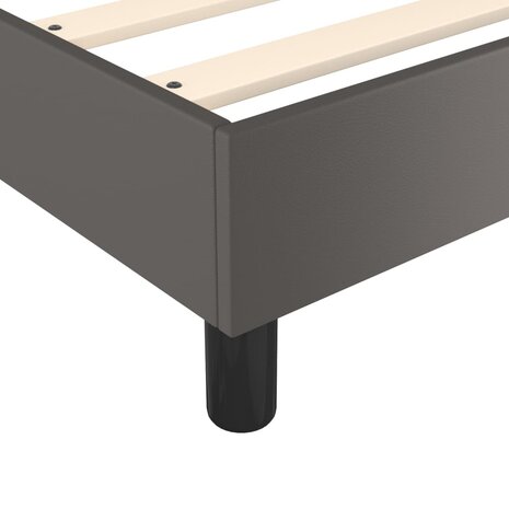 Boxspring bed kunstleer grijs 90x190 cm 7