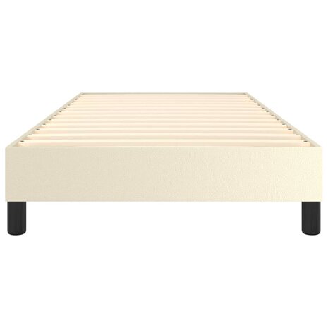 Boxspring bed kunstleer cr&egrave;mekleurig 90x200 cm 5