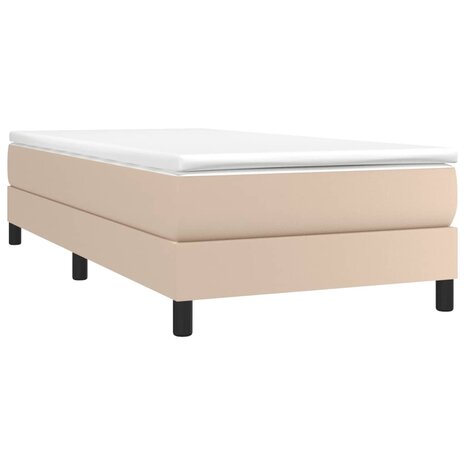 Boxspring bed kunstleer cappuccinokleurig 90x200 cm 3