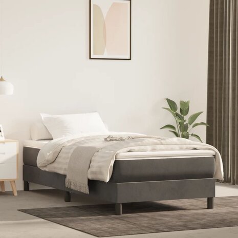 Boxspring bed 90x190 cm fluweel donkergrijs 1