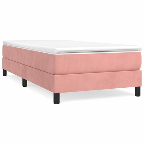 Boxspring bed fluweel roze 90x190 cm 2