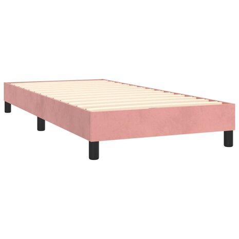 Boxspring bed fluweel roze 90x190 cm 4