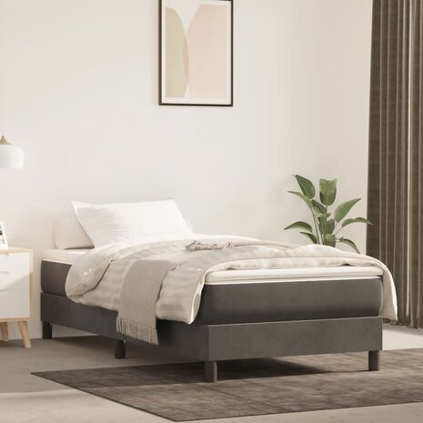 Boxspring bed 90x200 cm fluweel donkergrijs 1