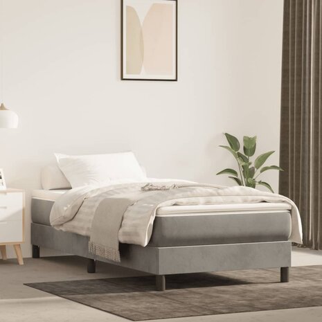 Boxspring bed 100x200 cm fluweel lichtgrijs 1