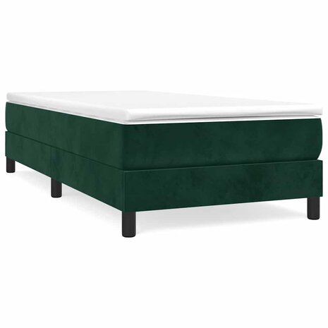 Boxspring bed 100x200 cm fluweel donkergroen 2
