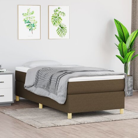 Boxspring bed 90x190 cm stof donkerbruin 1
