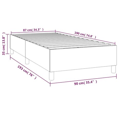 Boxspring bed 90x190 cm stof donkerbruin 9