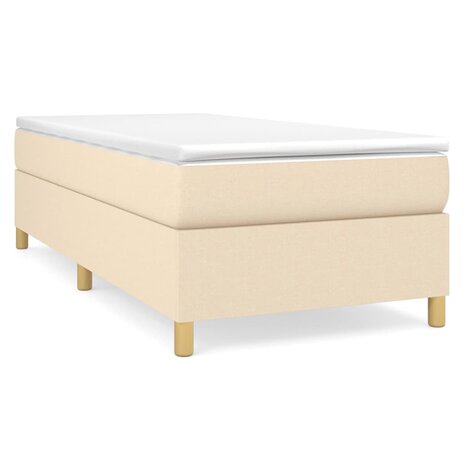 Boxspring bed 90x190 cm stof cr&egrave;mekleurig 2