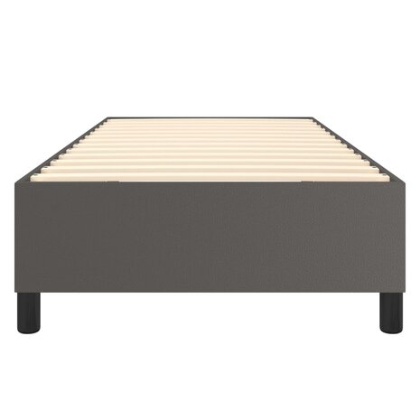 Boxspring bed kunstleer grijs 90x190 cm 5