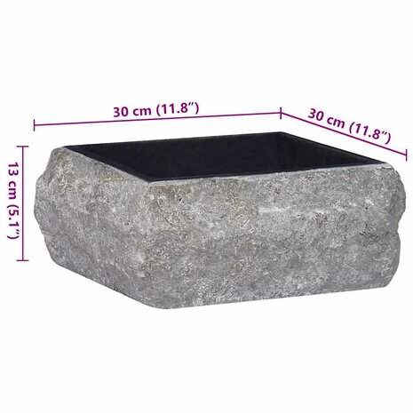 Gootsteen 30x30x13 cm marmer zwart 9