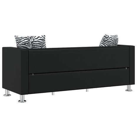 Driezitsbank kunstleer zwart   5