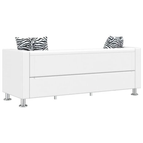 Driezitsbank kunstleer wit  5