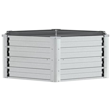 Plantenbak verhoogd 129x45 cm gegalvaniseerd staal zilverkleur 2