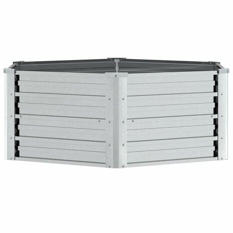 Plantenbak verhoogd 129x45 cm gegalvaniseerd staal zilverkleur 3