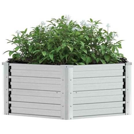 Plantenbak verhoogd 129x45 cm gegalvaniseerd staal zilverkleur 4