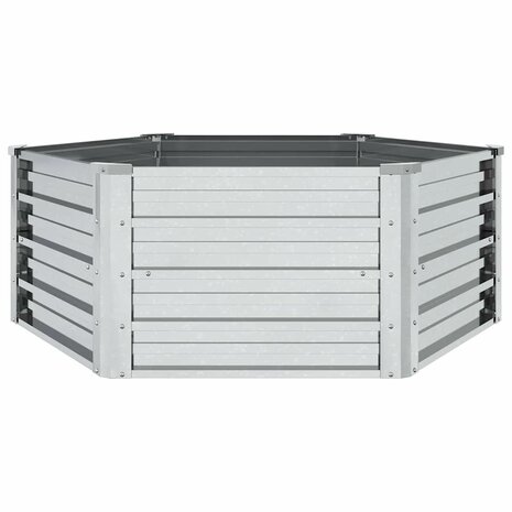 Plantenbak verhoogd 129x45 cm gegalvaniseerd staal zilverkleur 5