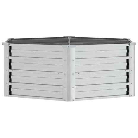 Plantenbak verhoogd 129x45 cm gegalvaniseerd staal zilverkleur 6