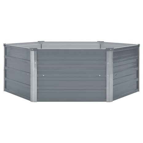 Plantenbak verhoogd 129x129x45 cm gegalvaniseerd staal grijs 2