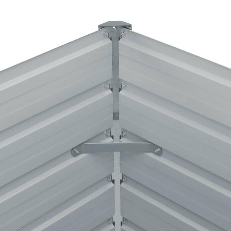 Plantenbak verhoogd 129x129x45 cm gegalvaniseerd staal grijs 5