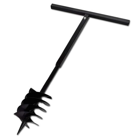 Grondboor met handvat 180 mm en verlengstukken 5 m (staal) 7