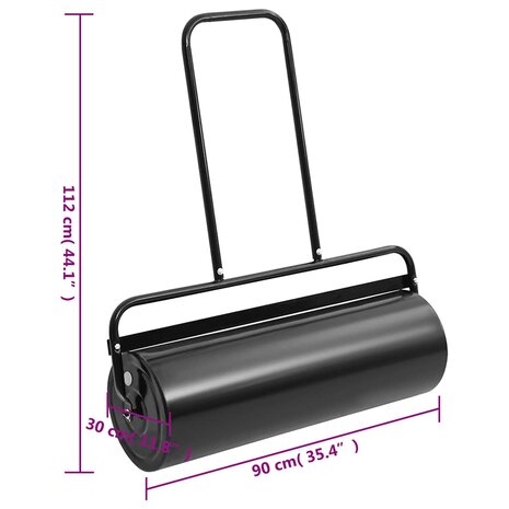Gazonroller duwmodel 63 L ijzer en staal zwart 5