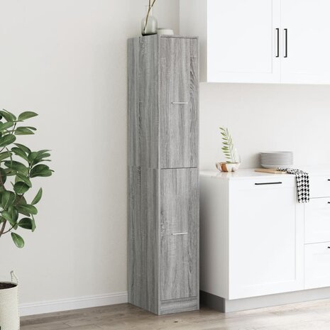Apothekerskast 30x41x174,5 cm bewerkt hout grijs sonoma eiken 3