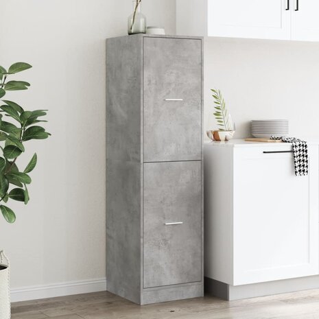 Apothekerskast 40x41x144,5 cm bewerkt hout betongrijs 3