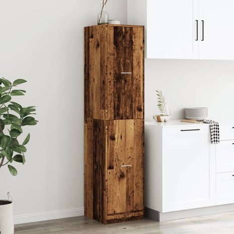 Apothekerskast 40x41x174,5 cm bewerkt hout oud houtkleurig 3