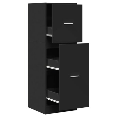 Apothekerskast 40x41x118 cm bewerkt hout zwart 2