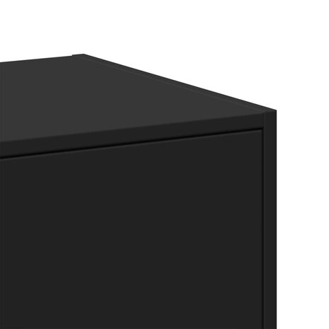 Apothekerskast 40x41x118 cm bewerkt hout zwart 8