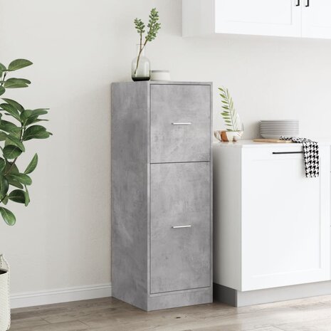 Apothekerskast 40x41x118 cm bewerkt hout betongrijs 3