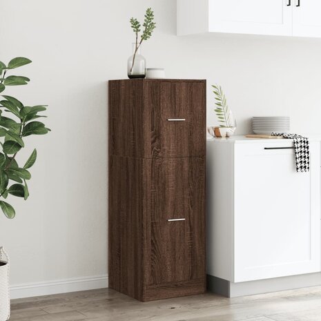 Apothekerskast 40x41x118 cm bewerkt hout bruin eikenkleurig 3