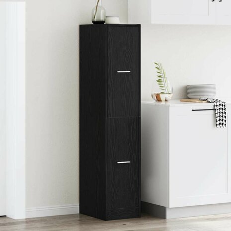 Apothekerskast Zwart Eiken 30x41x144,5 cm Bewerkt Hout 1