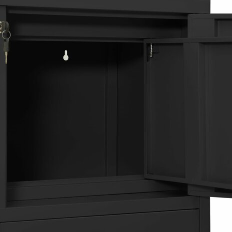 Kantoorkast met plantenbak 90x40x125 cm staal antracietkleurig 7