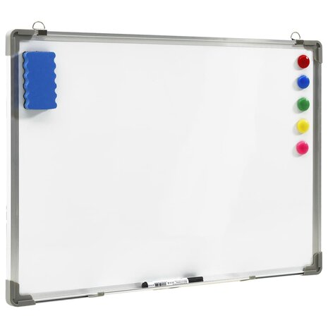 Whiteboard magnetisch 70x50 cm staal wit 2