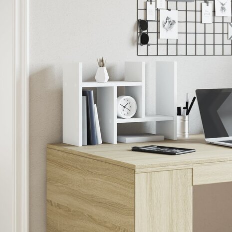Bureau organiser 34,5x15,5x35,5 cm bewerkt hout wit 3