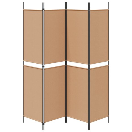 4-panelen kamerscherm Beige 200 x 200 cm Stof 6