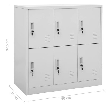 Lockerkasten 5 st 90x45x92,5 cm staal lichtgrijs 9