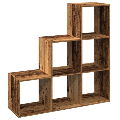 Kamerscherm / boekenkast 3-laags 99x29x99 cm hout oud houtkleur 6