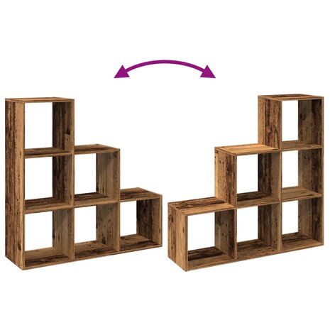 Kamerscherm / boekenkast 3-laags 99x29x99 cm hout oud houtkleur 9