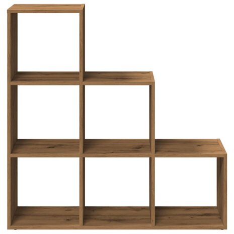 Kamerscherm / boekenkast 3-laags 99x29x99 cm hout artisanaal 5