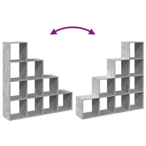 Kamerscherm / boekenkast 4-laags 131,5x29x131,5 cm hout grijs 9