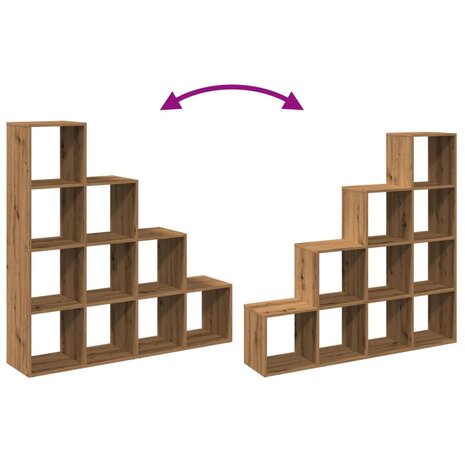 Kamerscherm / boekenkast 131,5x29x131,5 cm hout artisanaal eik 9